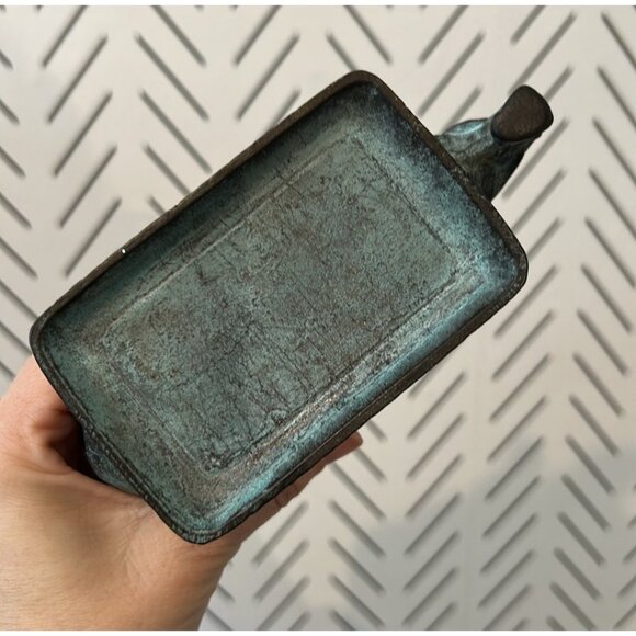 Antique Bronze Patina Heavy Elephant Trunk Up Paperweight Cast Sculpture 813g - Picture 8 of 10